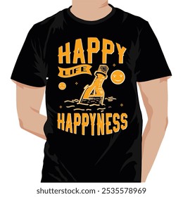 The " Typography Happiness T-shirt Design" radiates joy with its vibrant fonts and colors, reminding wearers to embrace positivity. It’s perfect for spreading smiles wherever you go!  