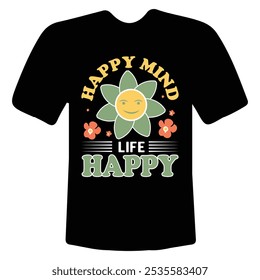 The "Typography Happiness  T-shirt Design" radiates joy with its vibrant fonts and colors, reminding wearers to embrace positivity. It’s perfect for spreading smiles wherever you go!  