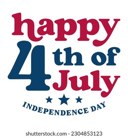 typography happy 4th of july. independence day united states design for tshirt , card , poster and banner