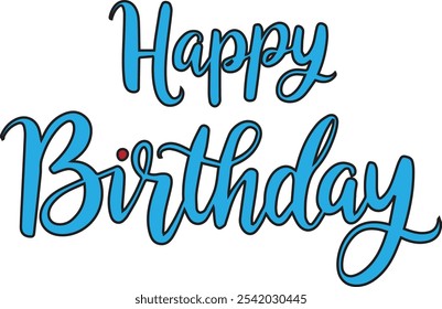 typography happy birthday, vector art