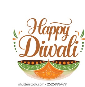 Tipografia Happy Diwali Day template background Ilustração de vetor