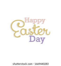 Typography of happy easter over a white background - Vector