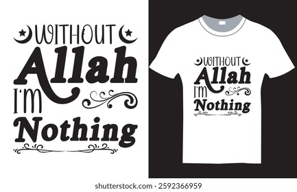 Typography happy Eid Mubarak T shirt black and white design vector file