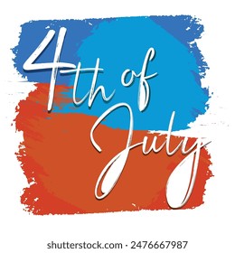 Typography for Happy Fourth July holiday in USA. American Independence Day greeting card, banner, poster with United States flag, stars and stripes.