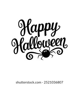 Typography Happy Halloween vector and Halloween elements with white background