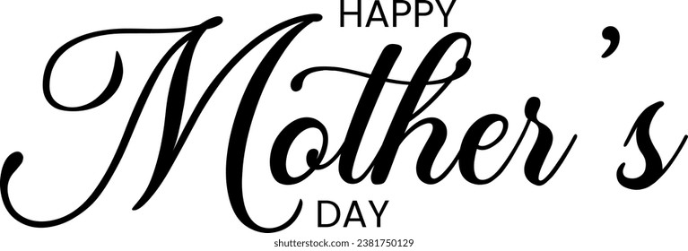 typography happy mother's day. isolated on white background