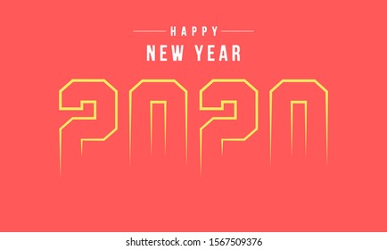 typography happy new year 2020 vector template vector illustrations. Vector graphic. Design for banner graphic greeting cards, flyers, invitations and other uses. – Vector