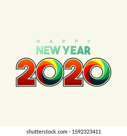 Typography for Happy New Year 2020, colorful vector design