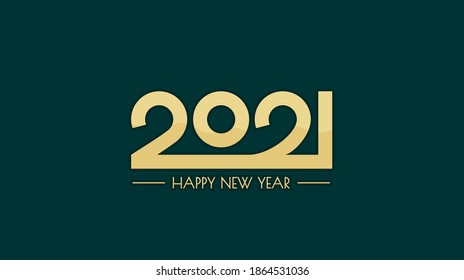 Typography of Happy New year 2021 with luxury concept design. Good template for calendar design.