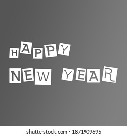 typography happy New Year illustration