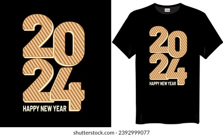 Typography Happy New Year T-shirt Design-
New Year 20024 T-shirt Design
