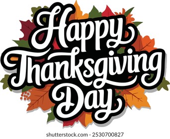 Typography Happy Thanksgiving Day template background Vector illustration