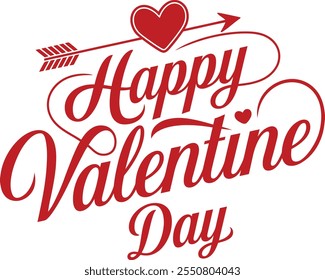 Typography Happy Valentine Day template background Vector illustration