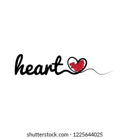 Typography Heart Word Symbol Stock Vector (Royalty Free) 1274049949 ...