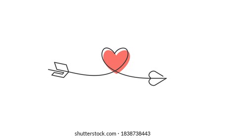 Typography heart starts and ends with arrow
