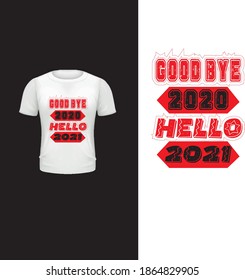 typography hello 2020 new year t-shirt design