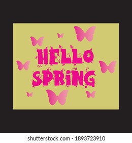 Typografie hello Frühjahrsdesign für T-Shirt-Vektorgrafik-Tapete