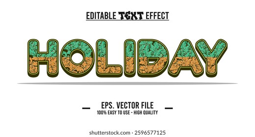 typography HOLIDAY word art illustration