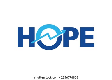 Typography of HOPE with different on 'O' letter.