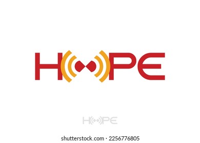Typography of HOPE with different on 'O' letter.