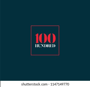 Typography hundred, Digit 100 logo icon vector template. 
