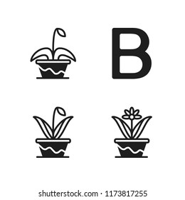 typography icon. 4 typography vector icons set. flower and b letter icons for web and design about typography theme