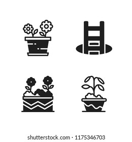 typography icon. 4 typography vector icons set. flowers, flower and shortcut icons for web and design about typography theme