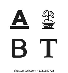 typography icon. 4 typography vector icons set. flower, b letter and font icons for web and design about typography theme