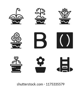 typography icon. 9 typography vector icons set. flower, b letter and shortcut icons for web and design about typography theme