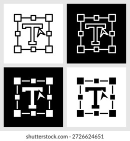 Ícone de Tipografia com Plano de Fundo Preto-e-Branco