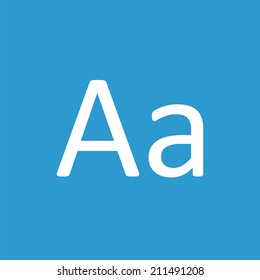 typography icon, isolated, white on the blue background. Exclusive Symbols 
