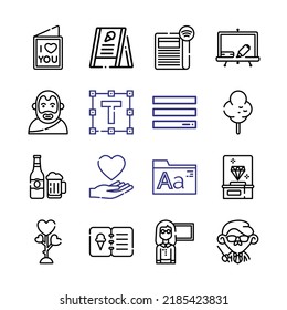 tipografía Icono Set con iconos de línea. Estilo De Línea Delgada Moderna. Adecuado para Web e Icono móvil. Ilustración del vector EPS 10.