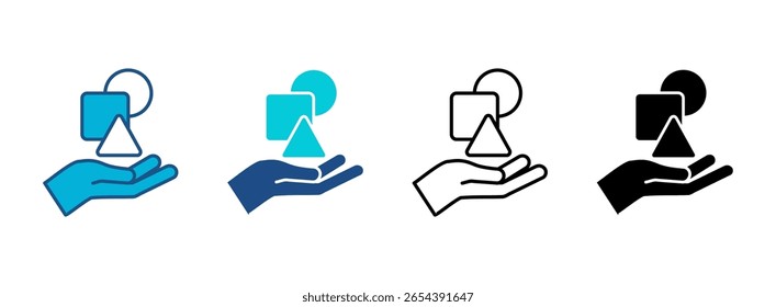 Typography Icon Set With Multiple Styles. Vector Illustration