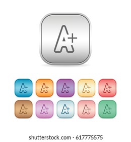 Typography Icon . Vector Button Icon Set in Various Color