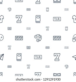 typography icons pattern seamless white background. Included editable outline photo album, illsutration, number, TIR, bye emot, paper plane icons. typography icons for web and mobile.