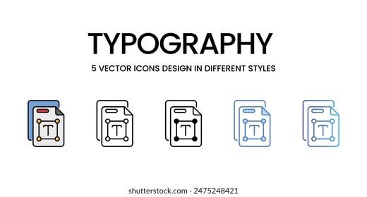 Typography icons vector set stock illustration.