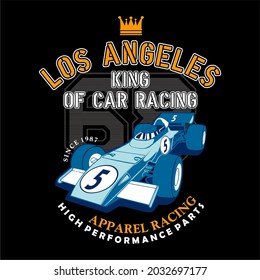tipografía e ilustración vector de vehículo para el concepto de camiseta de diseño