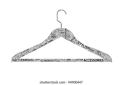 Typography illustration of a dress hanger