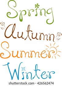 Typography Illustration Featuring the Four Seasons