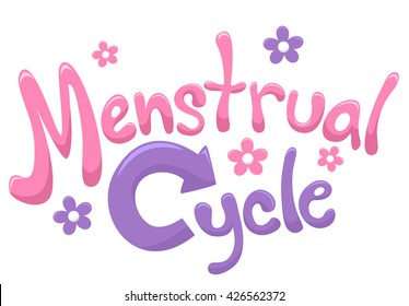 Typography Illustration Featuring the Phrase Menstrual Cycle
