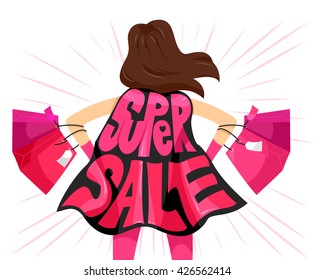 Typography Illustration Featuring the Phrase Super Sale