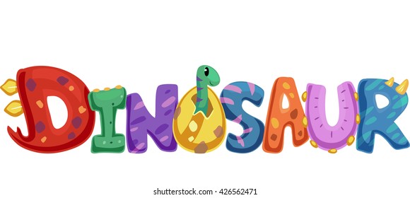 Typography Illustration Featuring the Word Dinosaur