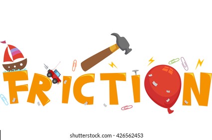 Typography Illustration Featuring the Word Friction