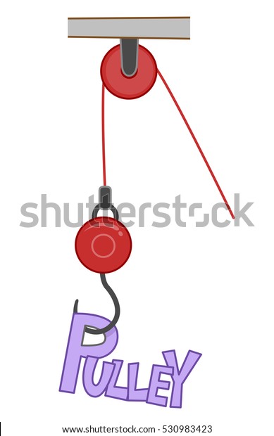 typography-illustration-featuring-word-pulley-attached-stock-vector