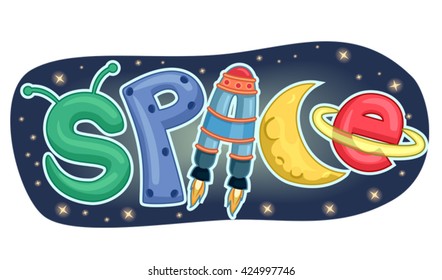 Typography Illustration Featuring the Word Space
