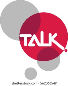 Typography Illustration Featuring the Word Talk Written on a Red Circle