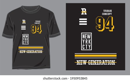 tipografía e ilustración afiche del concepto de camiseta de diseño
