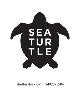 typography and illustration of sea turtle