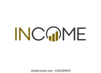 Typography of INCOME with unique on 'O' letter ready to use.