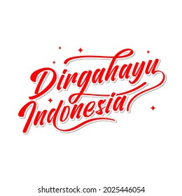 typography indonesia independence day celebration element vector template lettering design good for t-shirt printing banner greeting card website social media and more